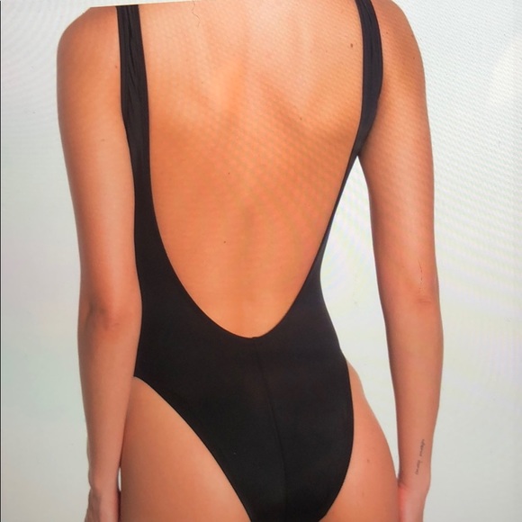 The Bikini Lab Lace Front Blk One Piece Swimsuit M - Picture 2 of 13